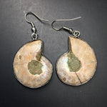 Silver-Plated Ammonite Earrings