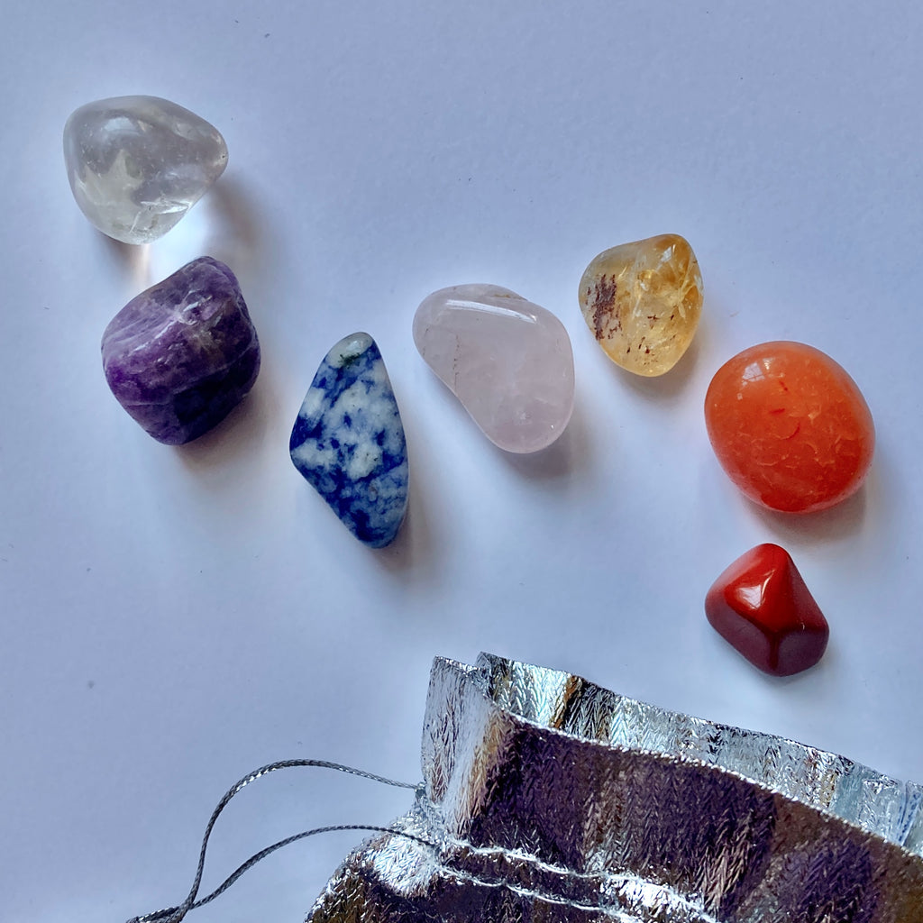 Seven Stone Chakra Set & Pouch – Past & Present Science and Nature Store