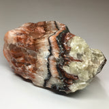 Large Raw Red Banded Calcite Crystal Chunk