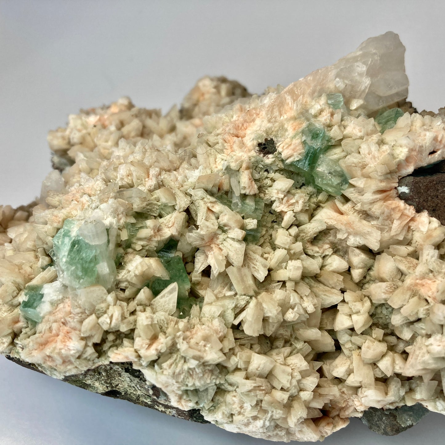 Apophyllite and Stilbite on Heulandite Cluster